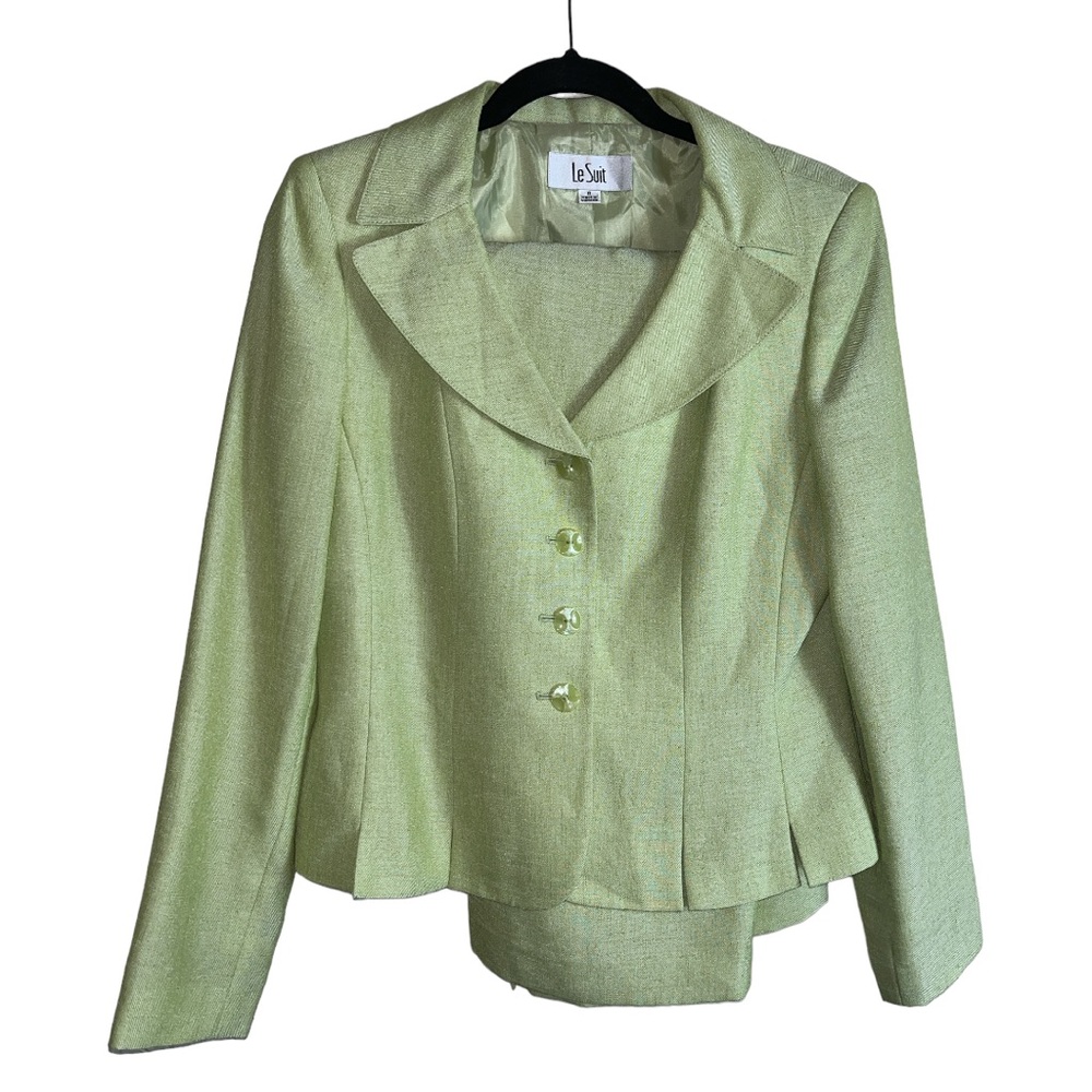 LeSuit Green Two Piece Skirt Set Size 8